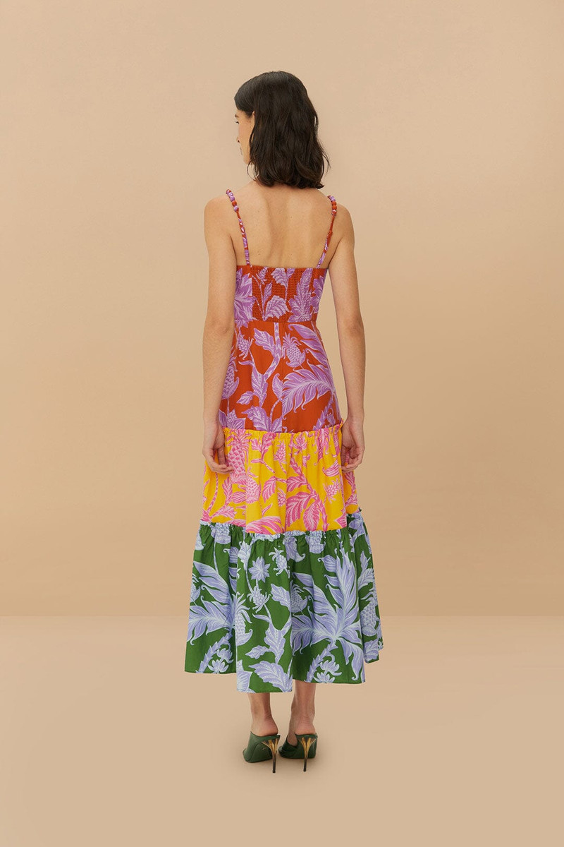 Mixed Tropical Swing Sleeveless Midi Dress 4