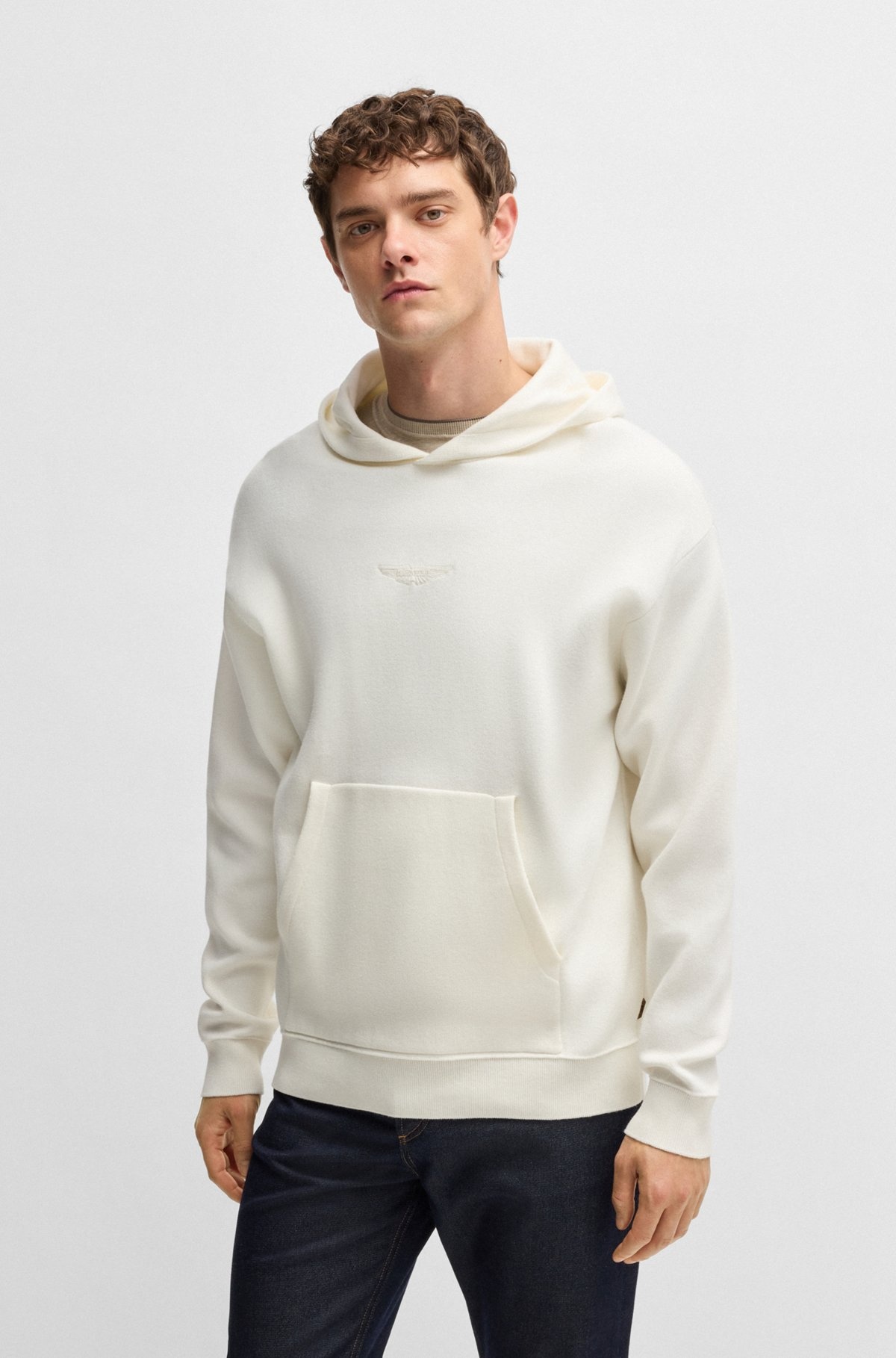 BOSS X ASTON MARTIN TWISTED-COTTON HOODIE WITH LOGO EMBROIDERY - 2