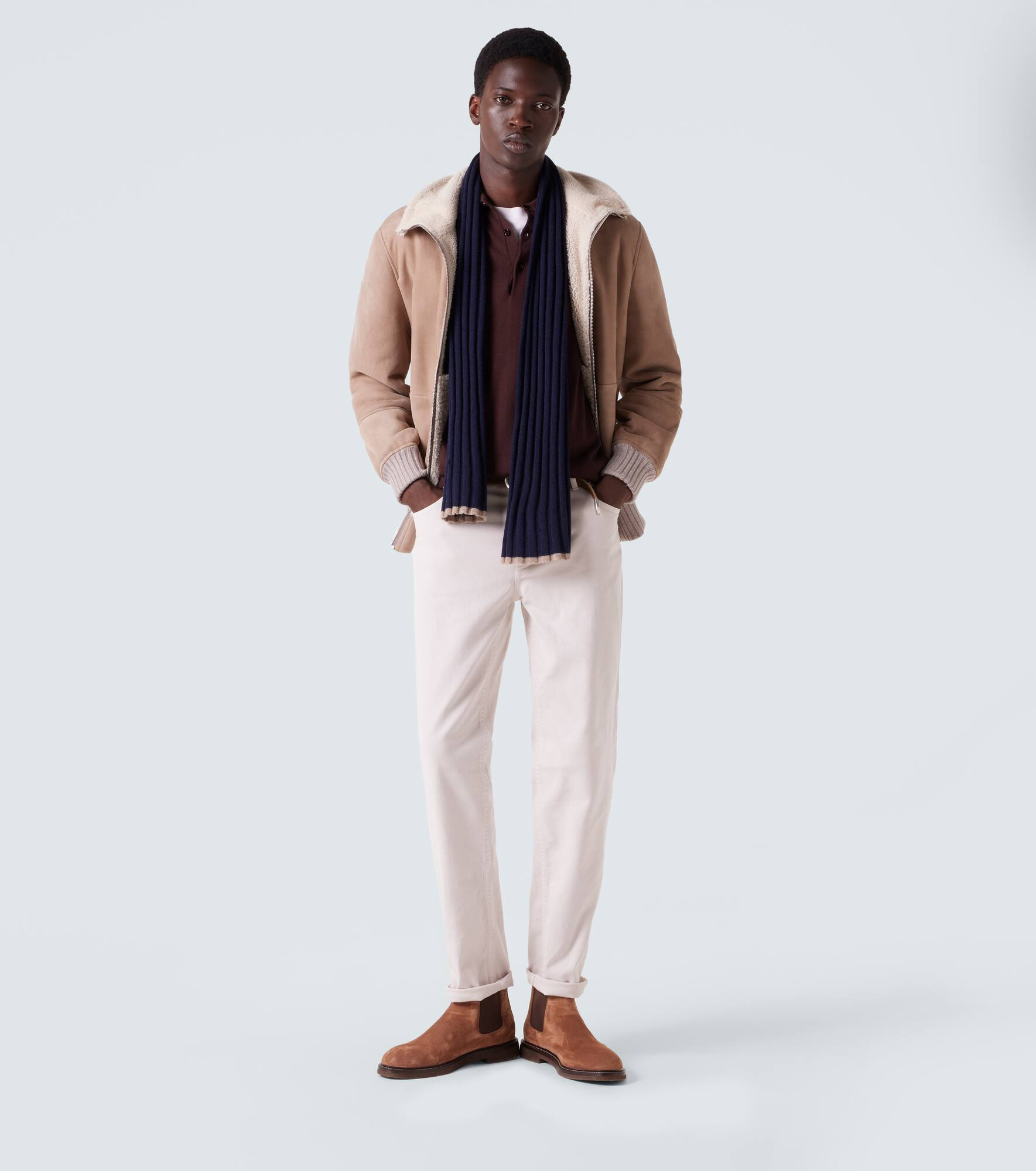 Ribbed-knit cashmere scarf - 4