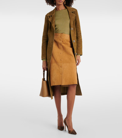 Yves Salomon Suede trench coat outlook