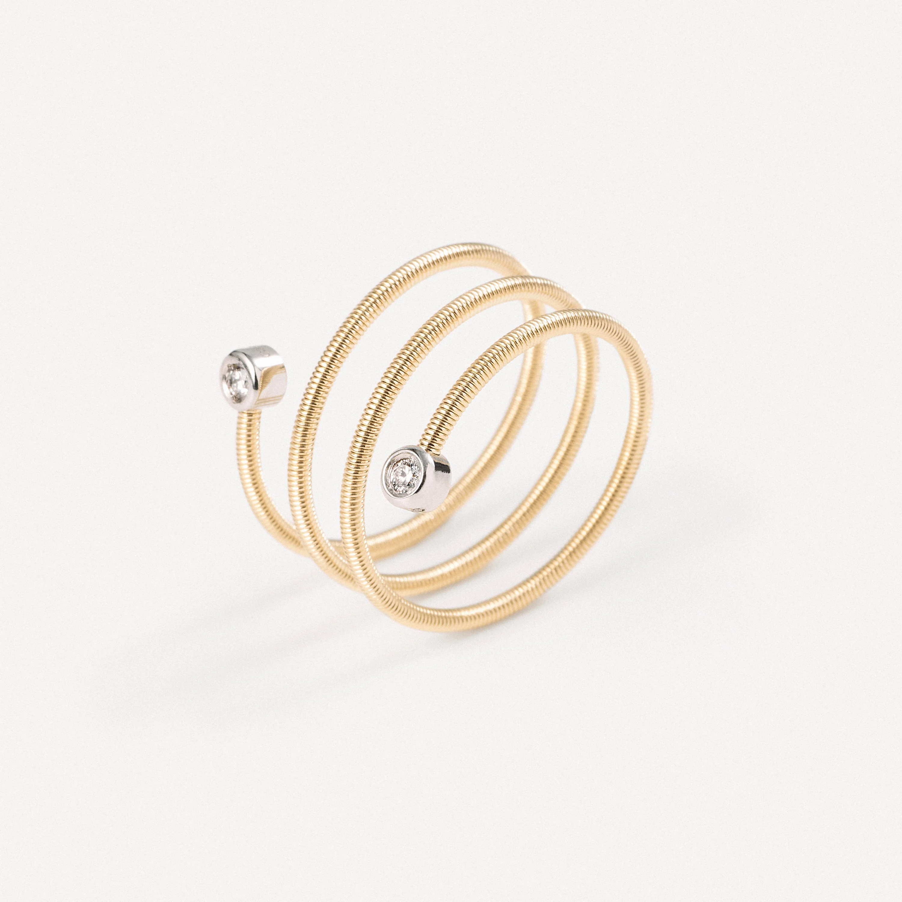 Gold Double spiral ring with diamonds TOUS ATELIER - 1