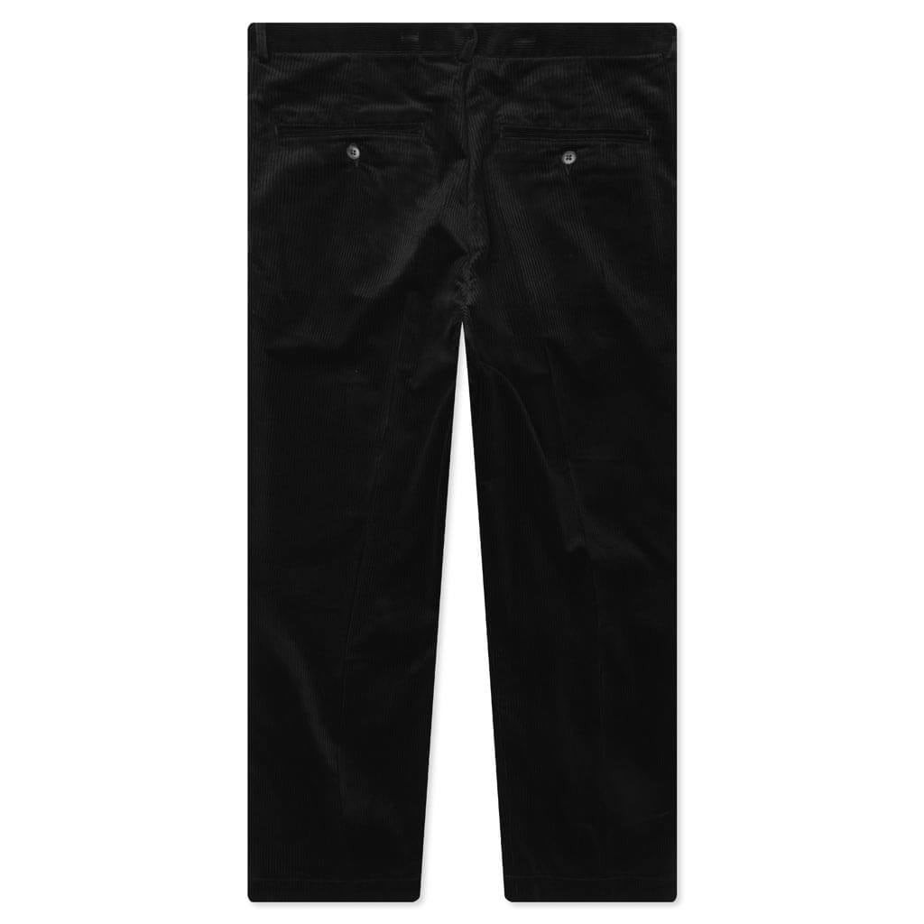 DOUBLE PLEATED CORDUROY TROUSERS - BLACK - 2