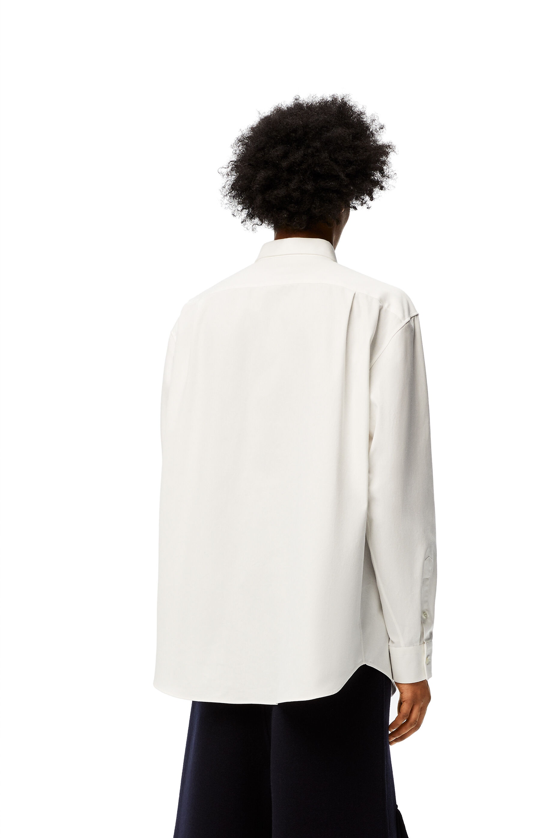 Anagram embroidered oversize shirt in cotton - 4