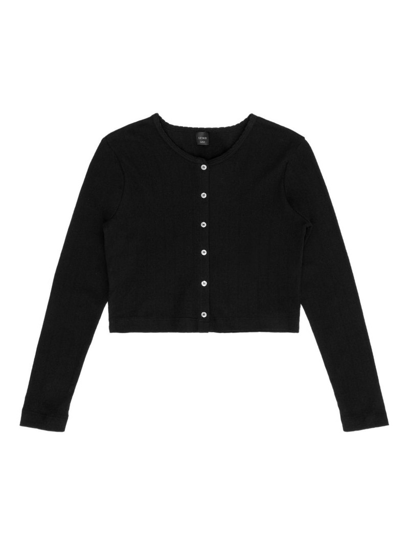 pointelle button cardigan - 1
