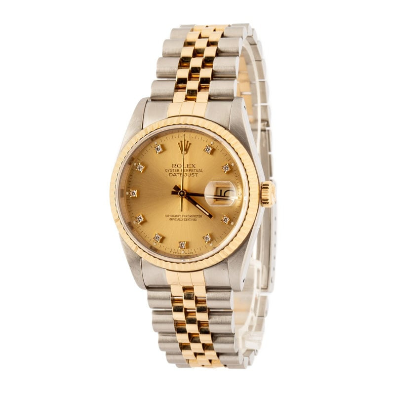 Rolex Datejust 36 16233 Champagne Diamond Dial - 2