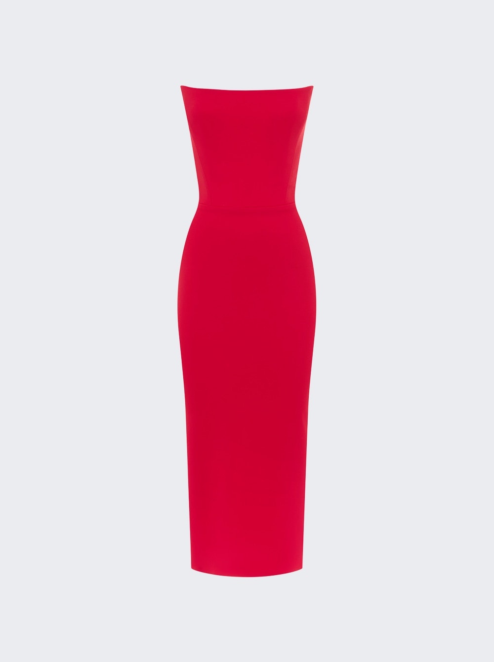 Strapless Dress In Stretch Crepe Red - 1
