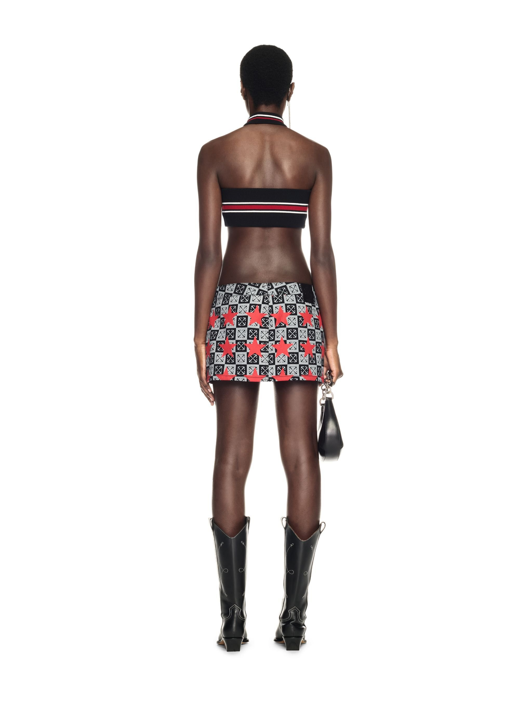 Printed Star Denim Skirt - 4