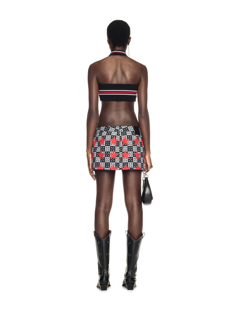 Printed Star Denim Skirt 4