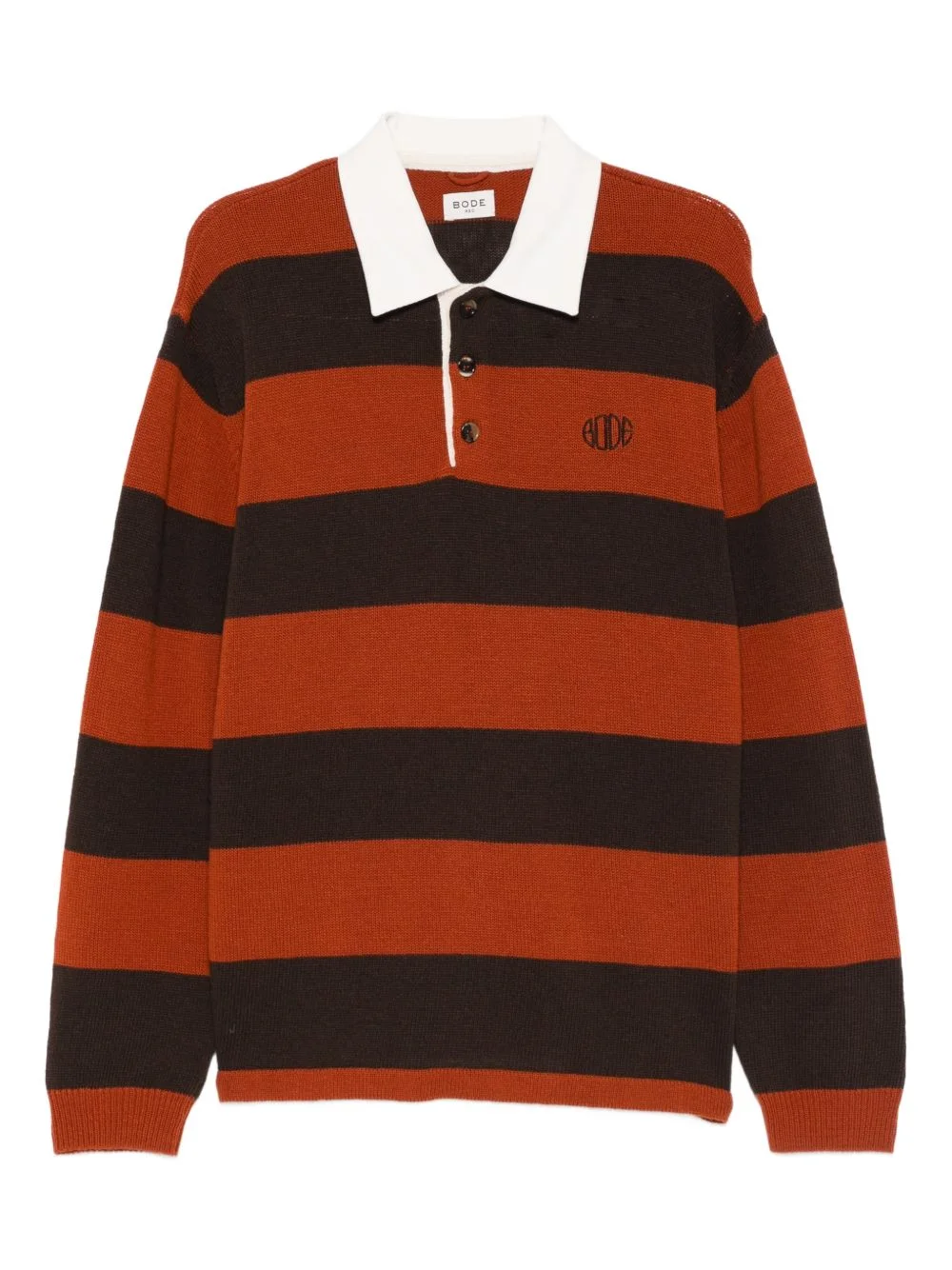 striped-collared polo shirt - 1