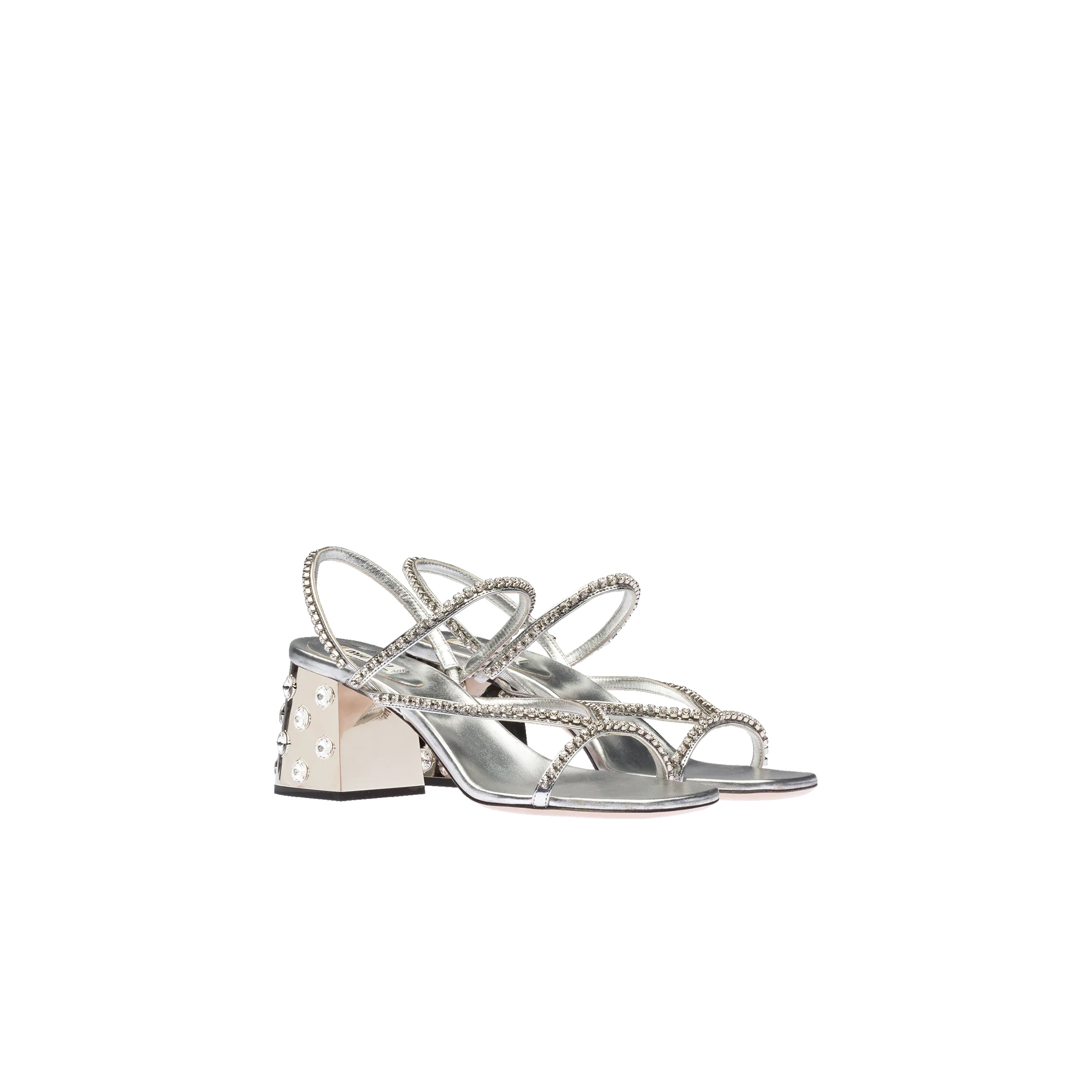 Metallic technical fabric sandals - 1