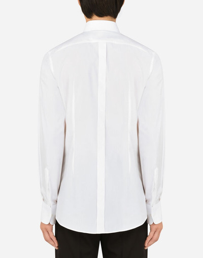 Dolce & Gabbana Gold-fit tuxedo shirt with pearl pendants and DG logo outlook