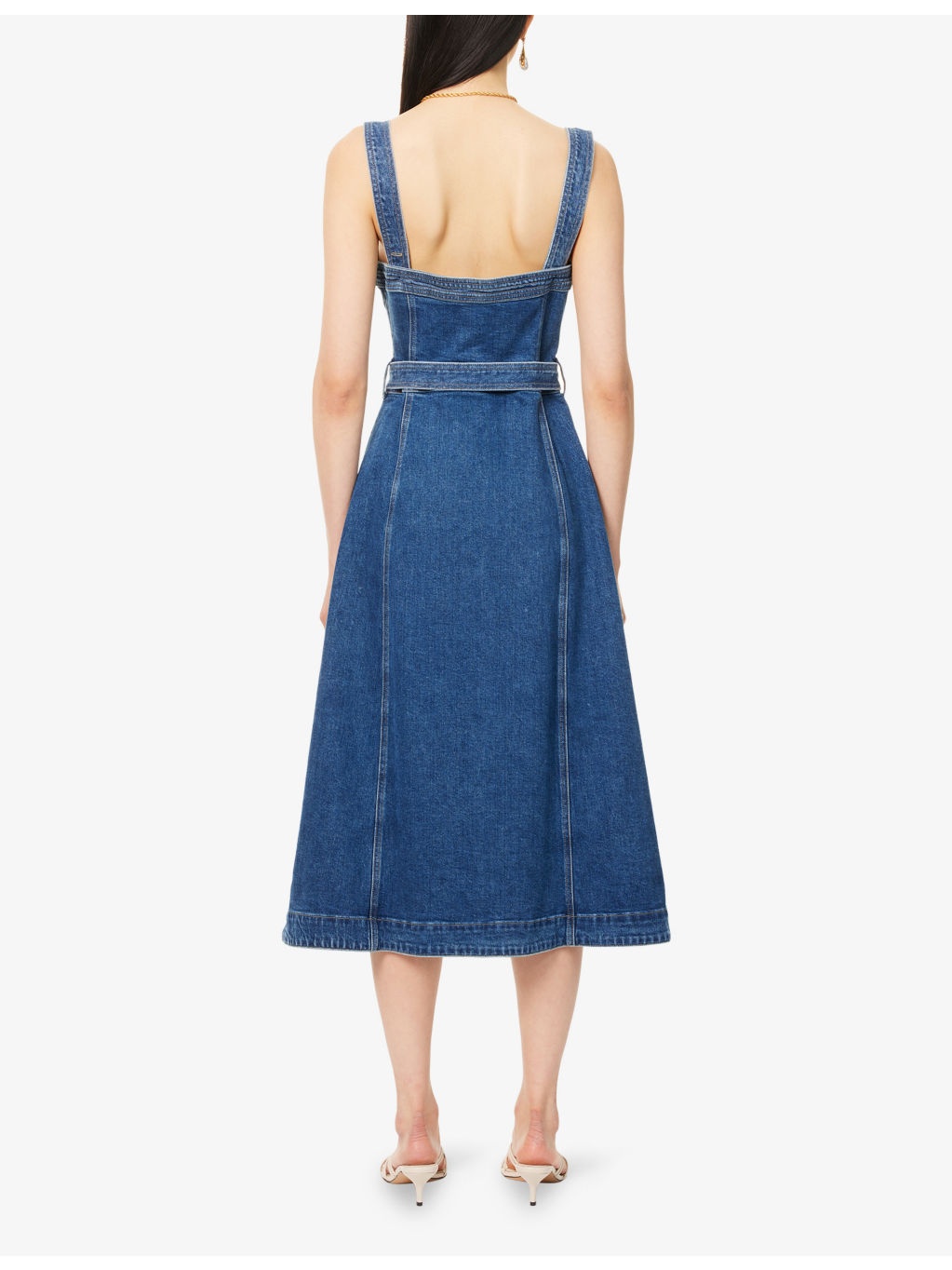 Alba Bustier Denim Midi Dress - 4