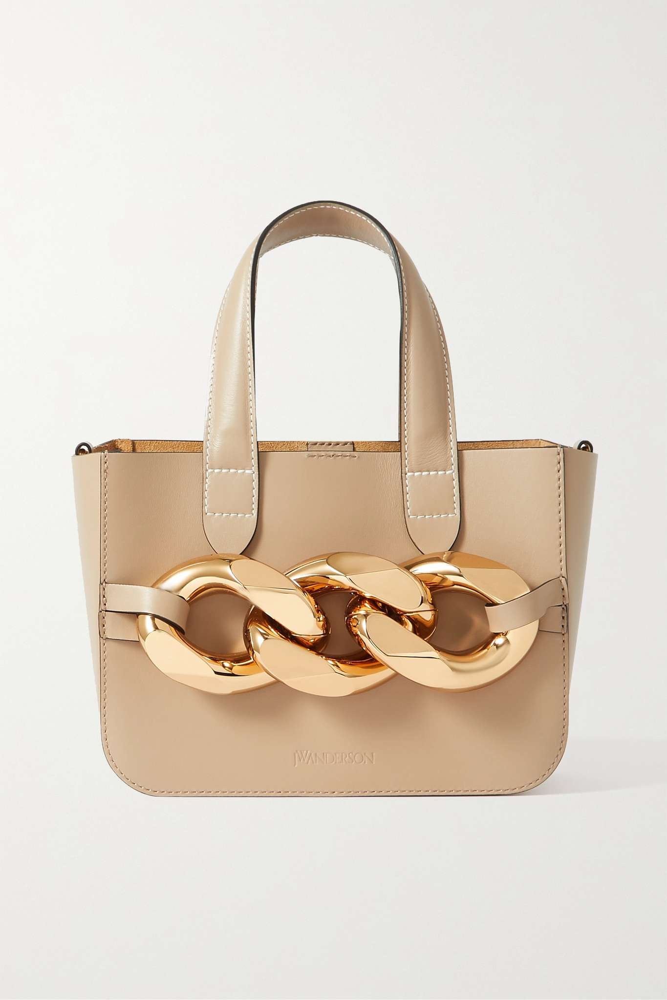 Chain small leather tote bag - 1