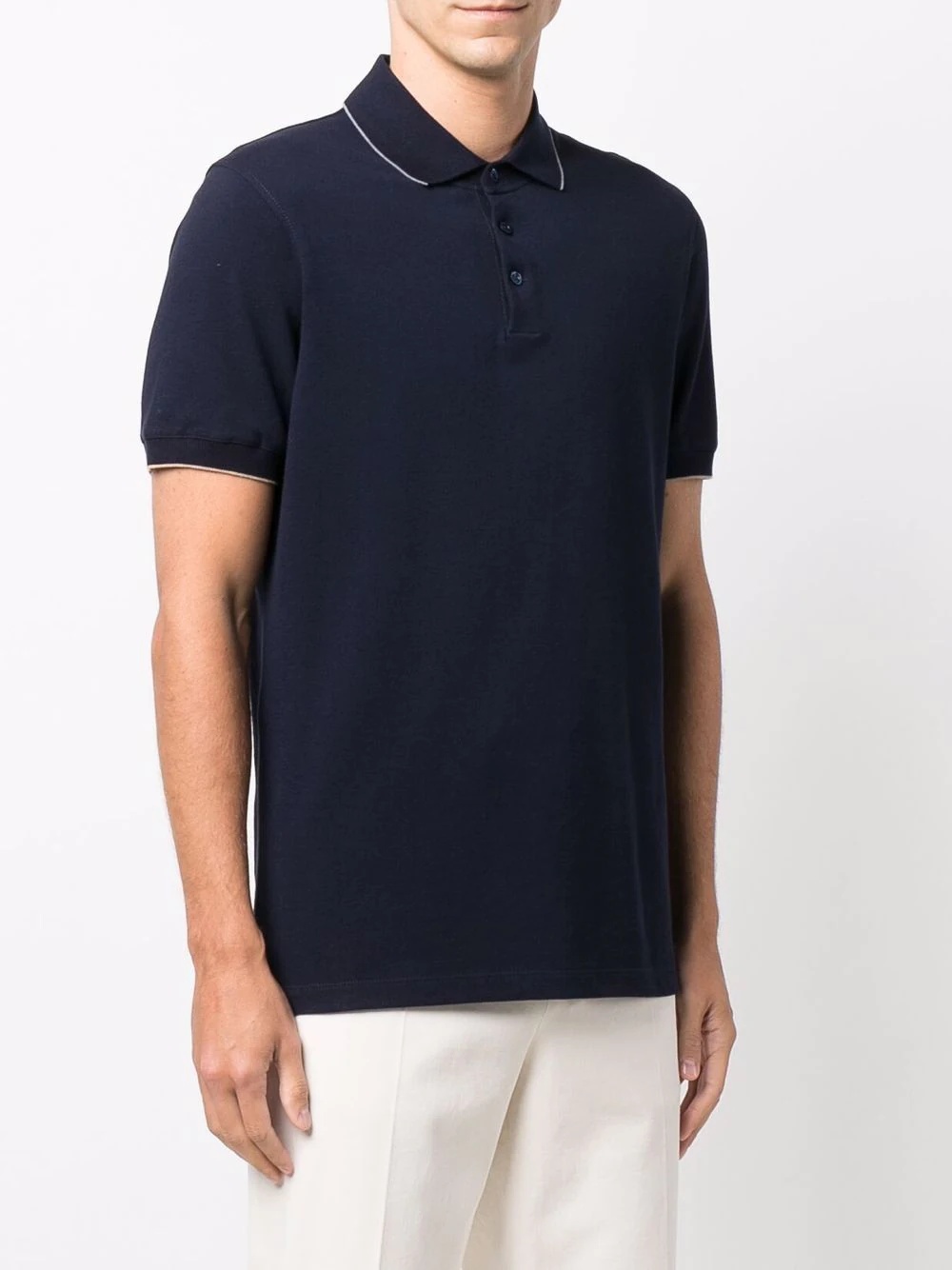 stripe-trim polo shirt - 3