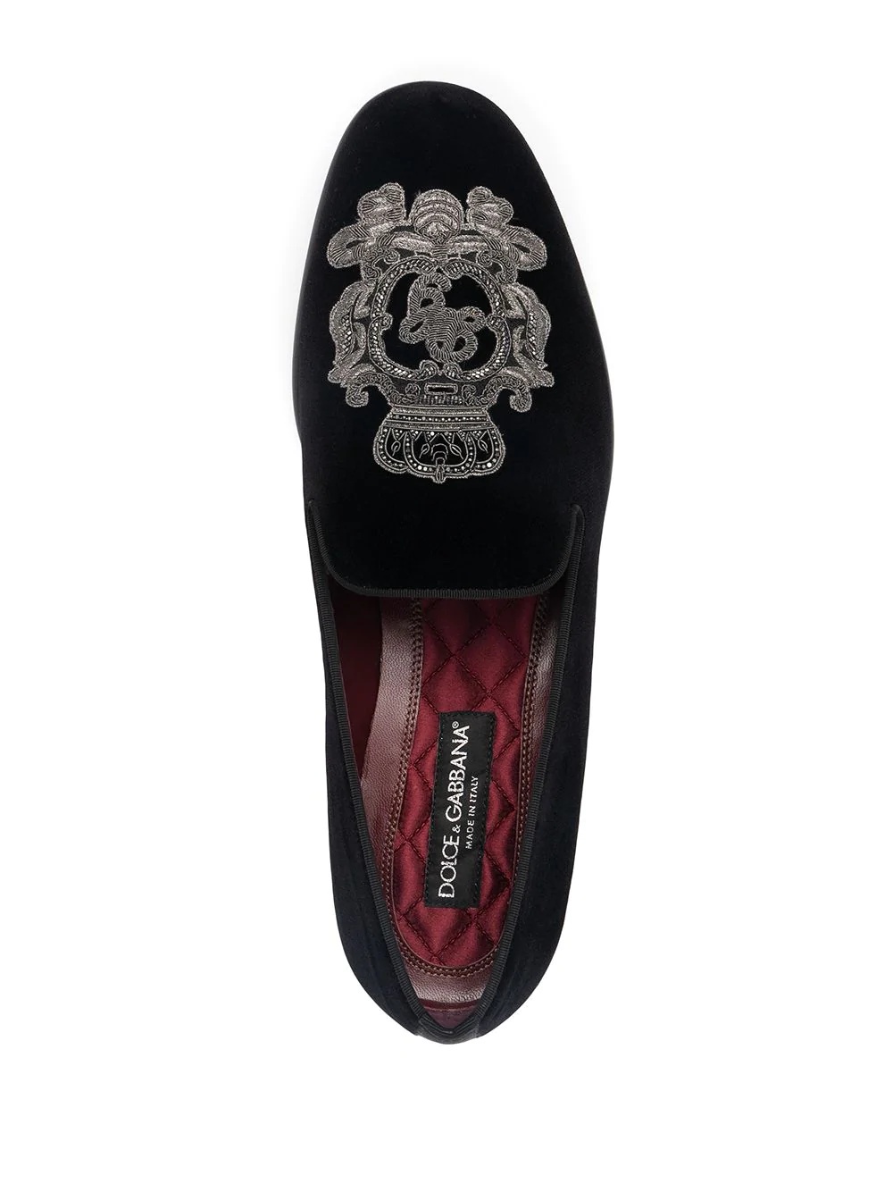 crown embroidery loafers - 4