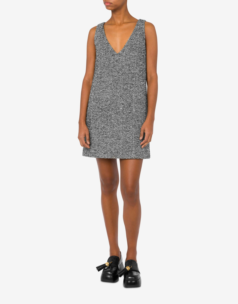 Moschino WOOL-BLEND HERRINGBONE DRESS outlook