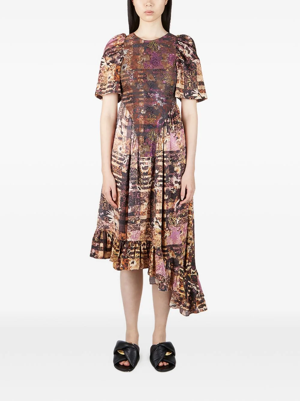 asymmetric midi dress - 1