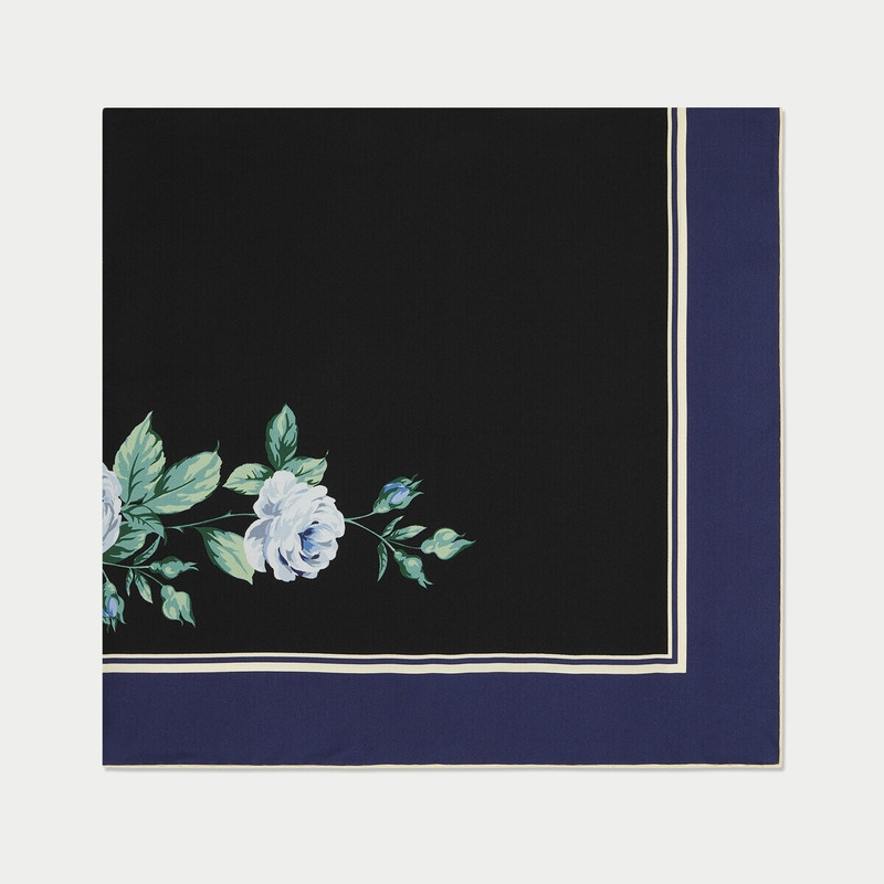 GUCCI Gucci HA HA HA flower print silk scarf outlook