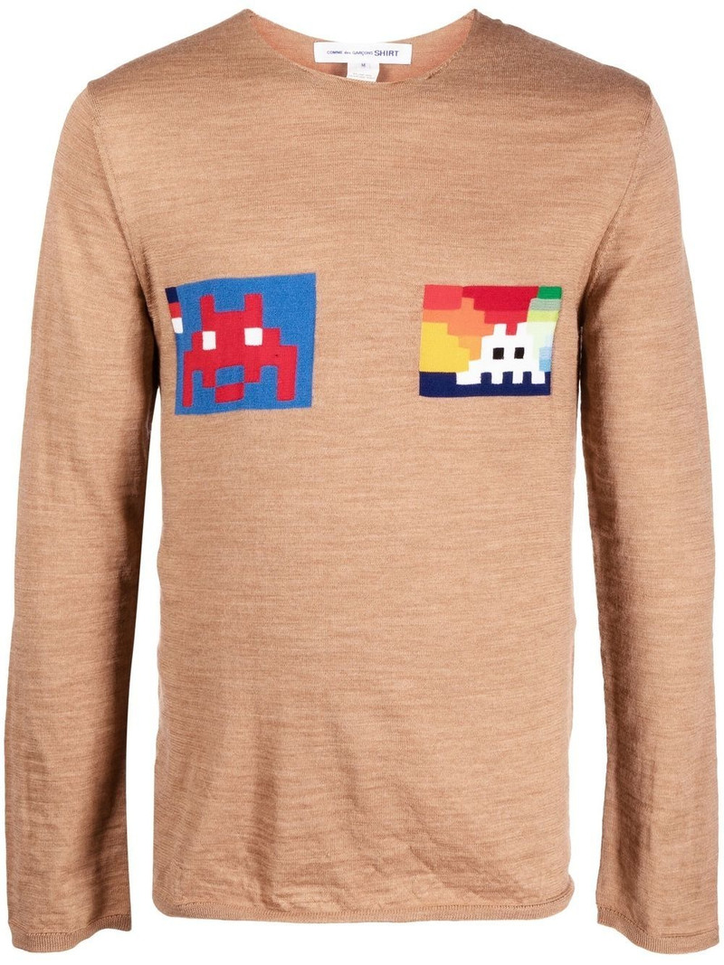 graphic-print round-neck jumper 1