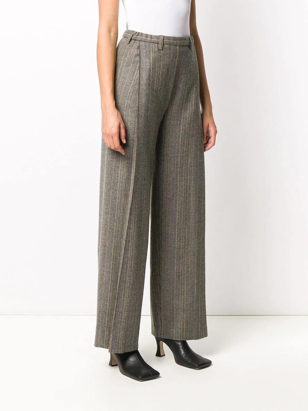 wide leg wool trousers - 3