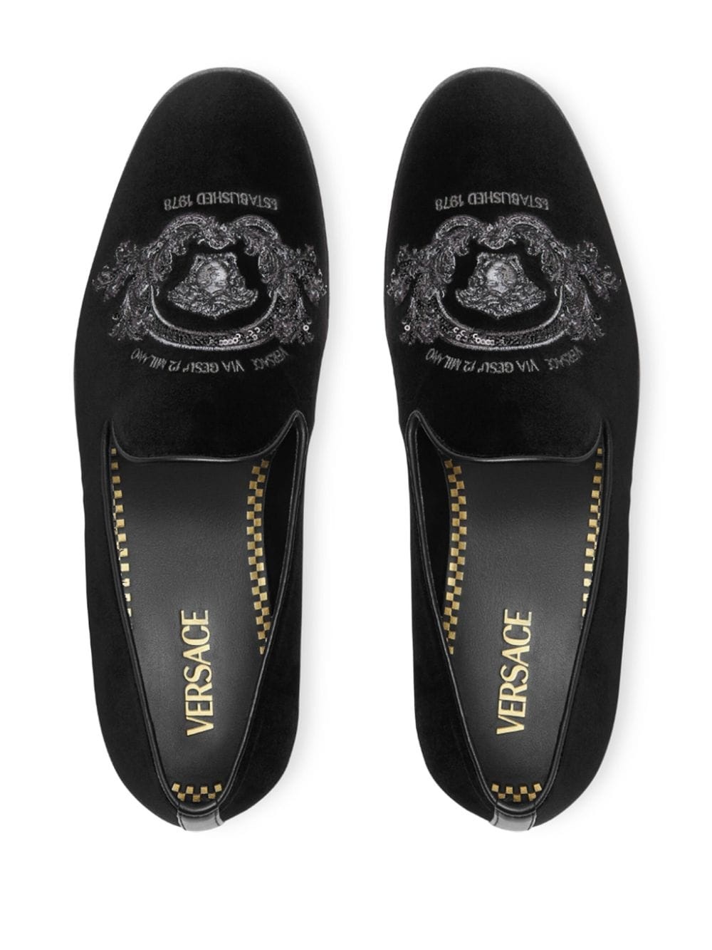 Medusa Milano velvet slippers - 3