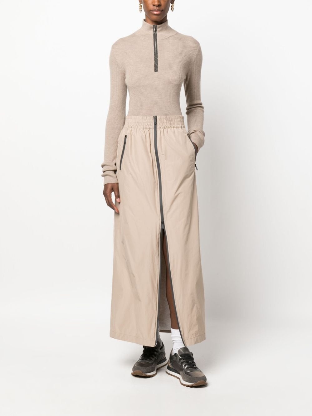 two-way zip-up maxi skirt - 2