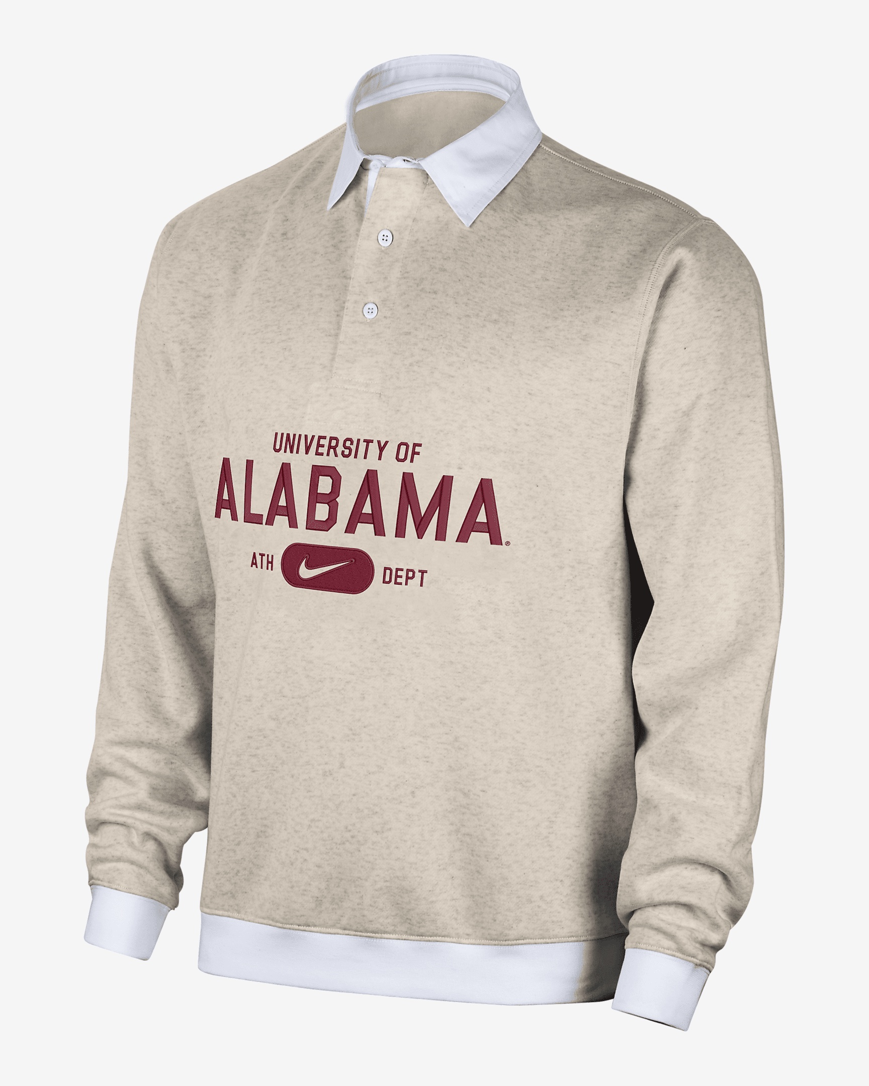 Alabama Club Fleece Nike Men's College Long-Sleeve Polo - 1