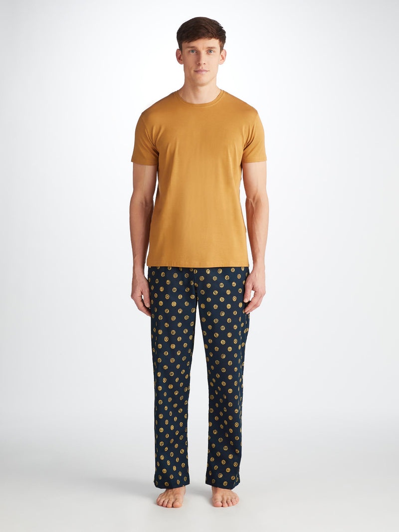 Men's Lounge Pants Ledbury 78 Cotton Batiste Navy - 3