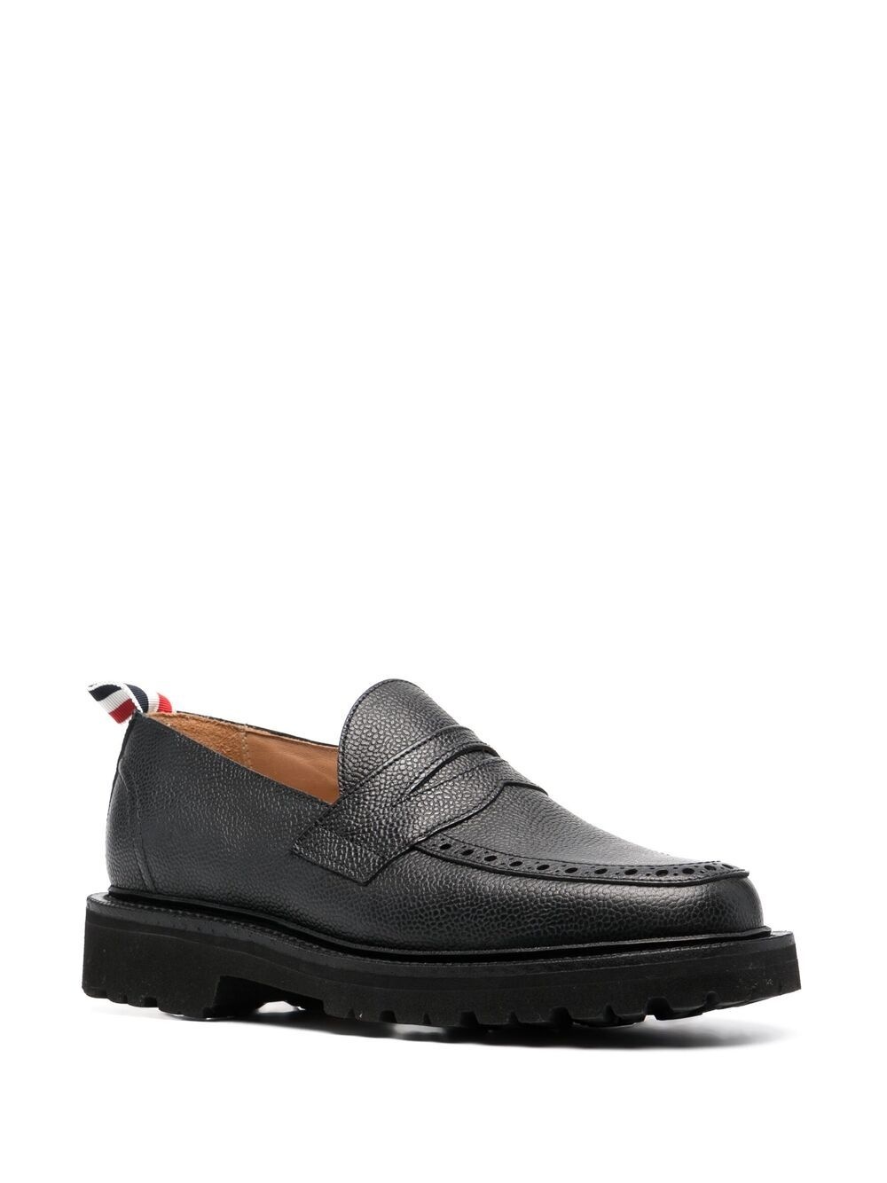 pebbled penny loafers - 2