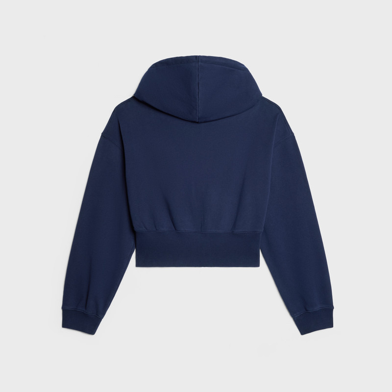 CELINE cropped zipped hoodie IN cotton fleece outlook