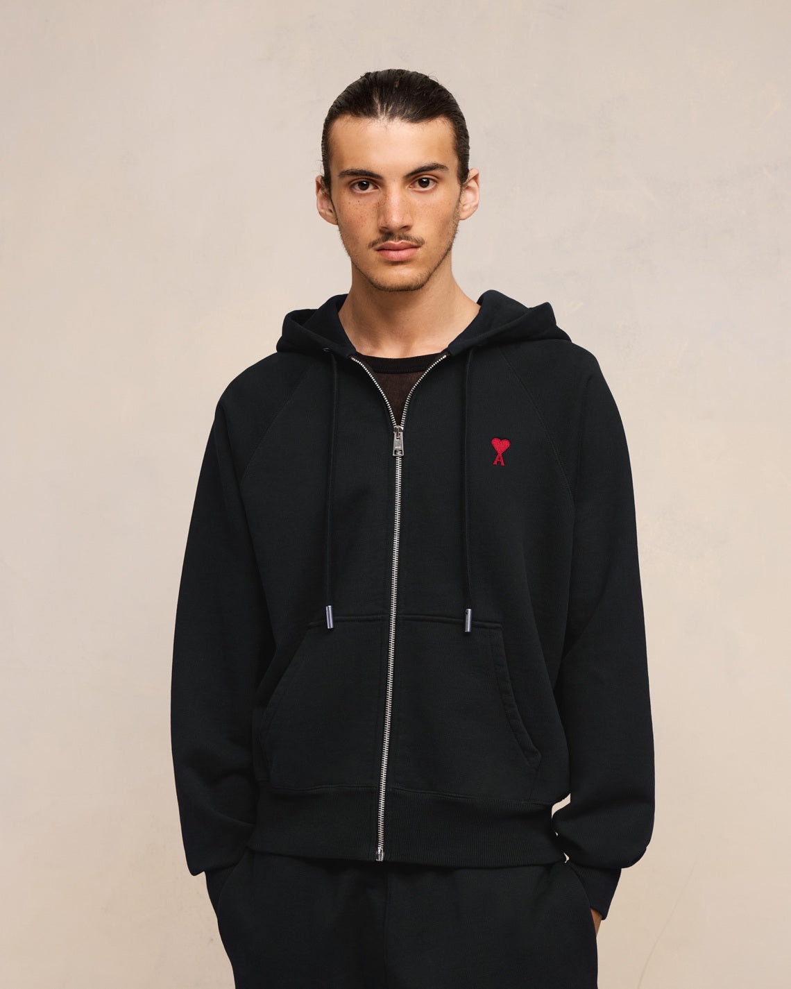 AMI Paris AMI DE COEUR ZIPPED HOODIE | REVERSIBLE