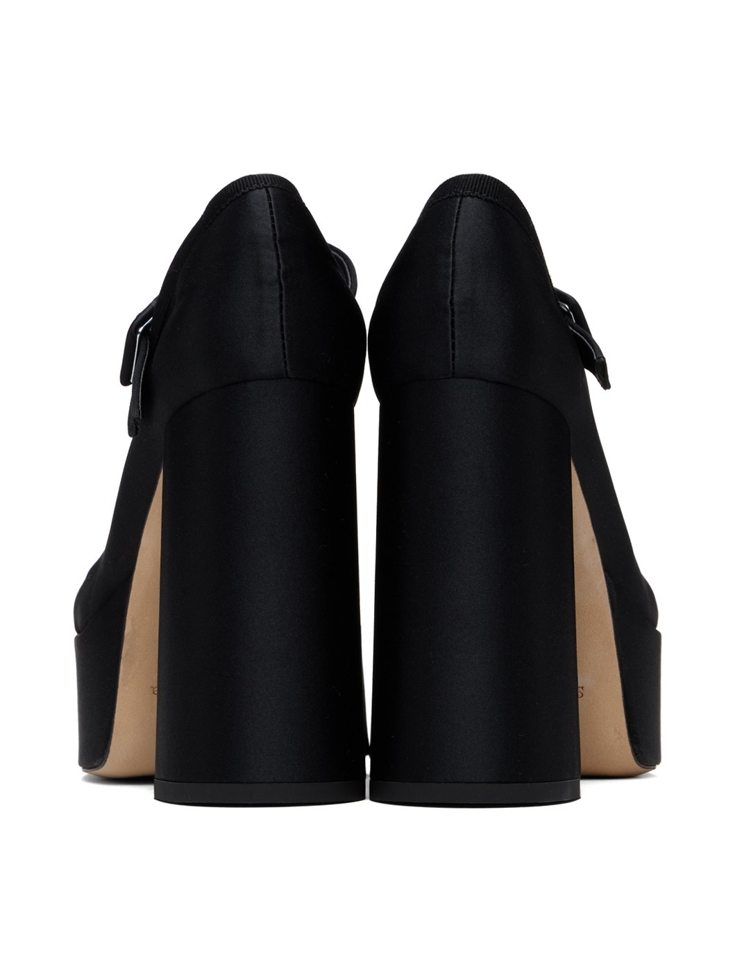 Black Heart Toe Platform Heels - 2