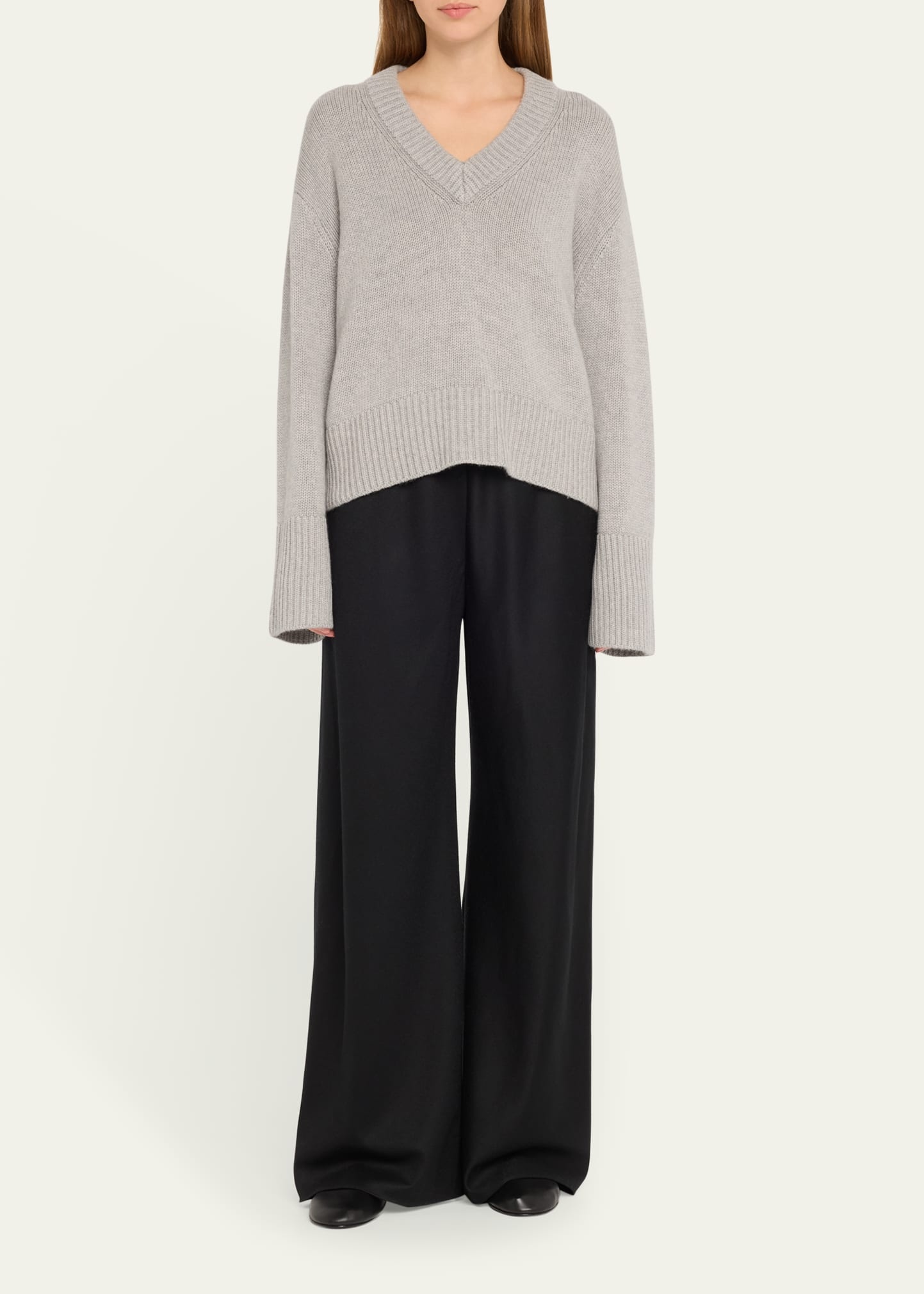 Aletta V-Neck Cashmere Knit Sweater - 2