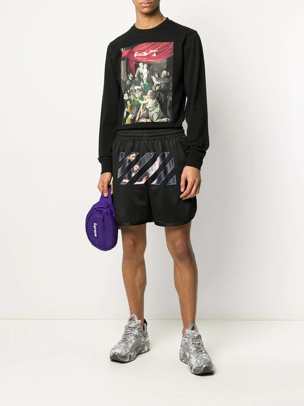 Caravaggio-print track shorts - 2