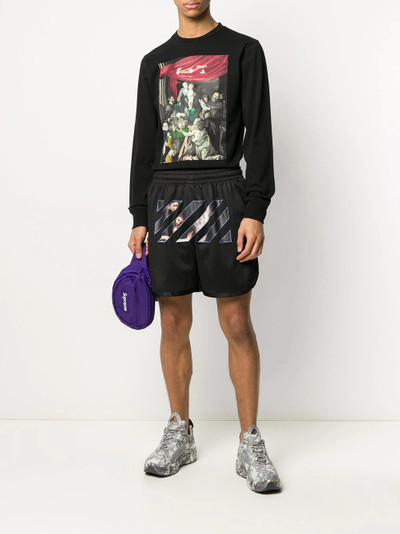 Off-White Caravaggio-print track shorts outlook