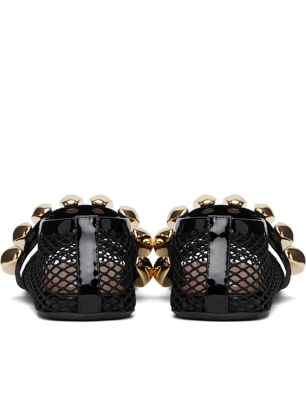 Black Fishnet Jewel Ballerina Flats - 2