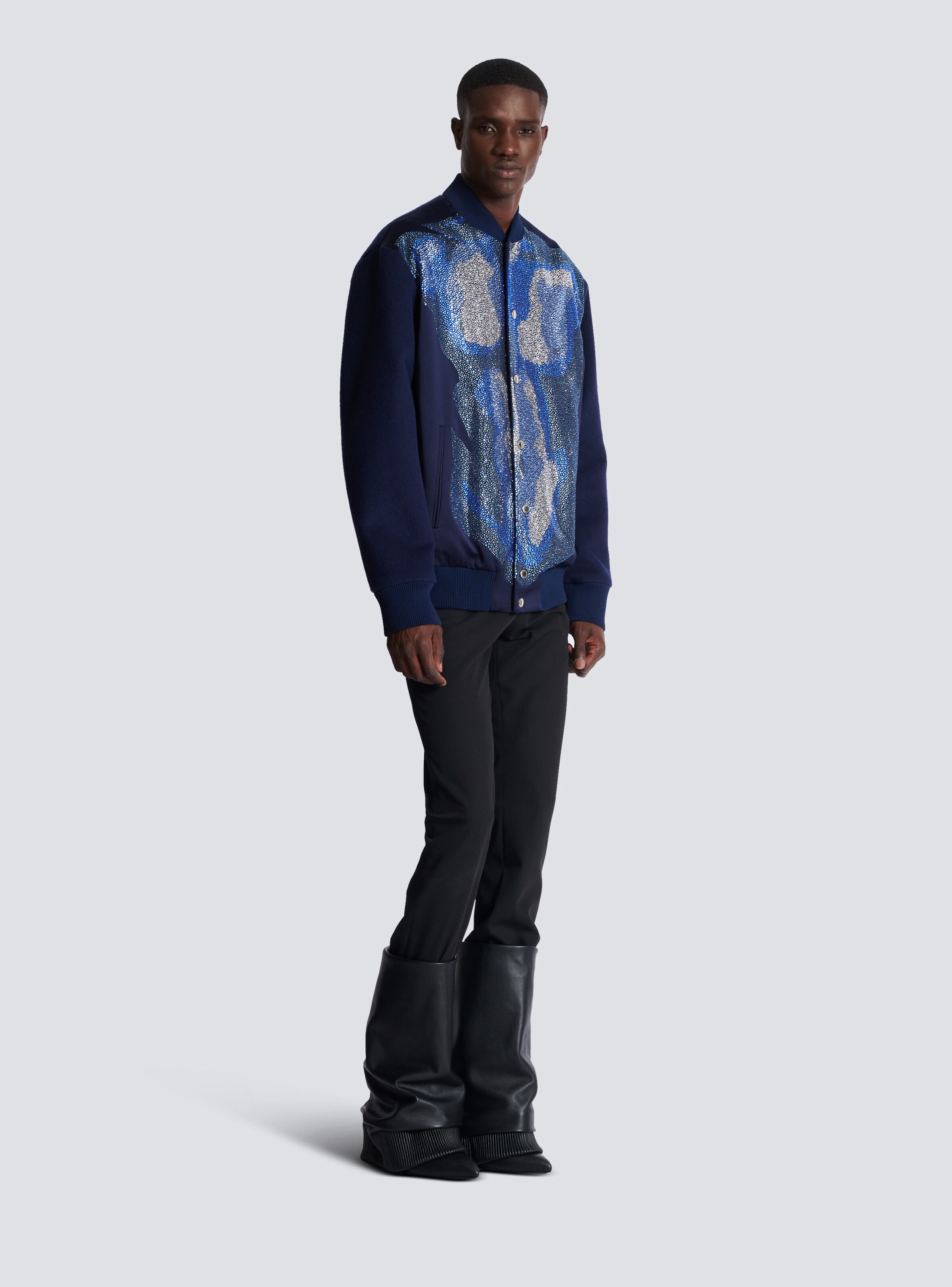 Bomber jacket with rhinestone torso - 3