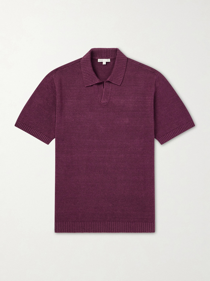 Linen, Silk and Cotton-Blend Polo Shirt 1
