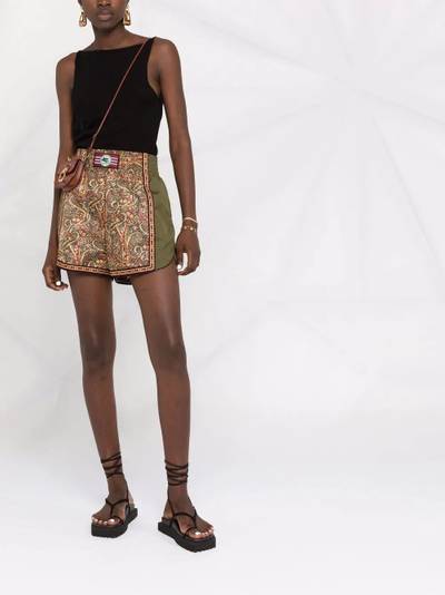 Etro logo-patch panelled track shorts outlook