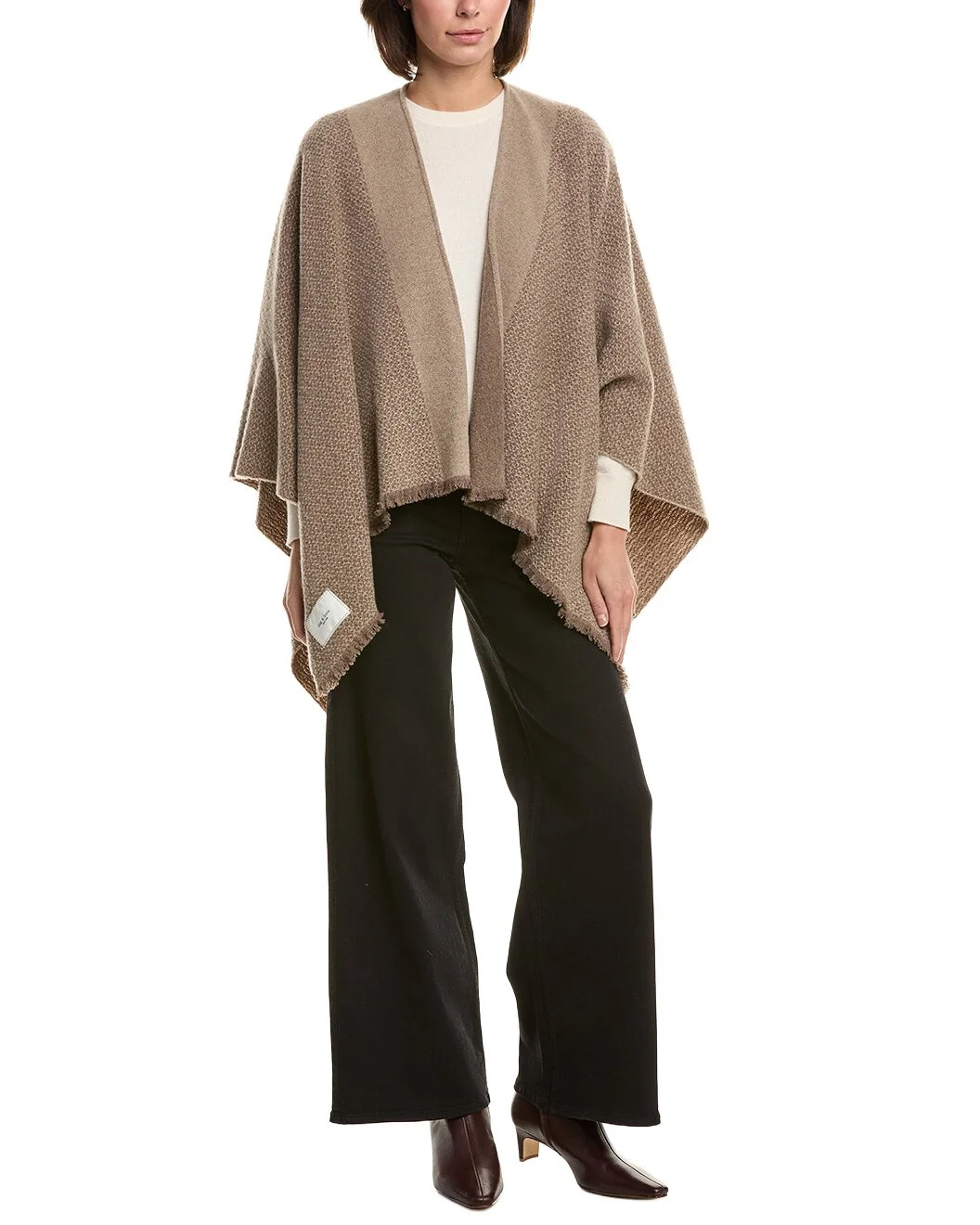rag & bone Joni Tweed Reversible Wool Poncho - 1