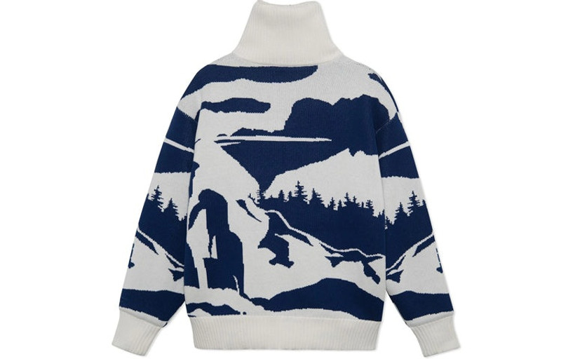 Li-Ning Li-Ning Catwalk Fleece Lined Stay Warm Jacket 'Creamy White Blue' AFDS225-1 outlook