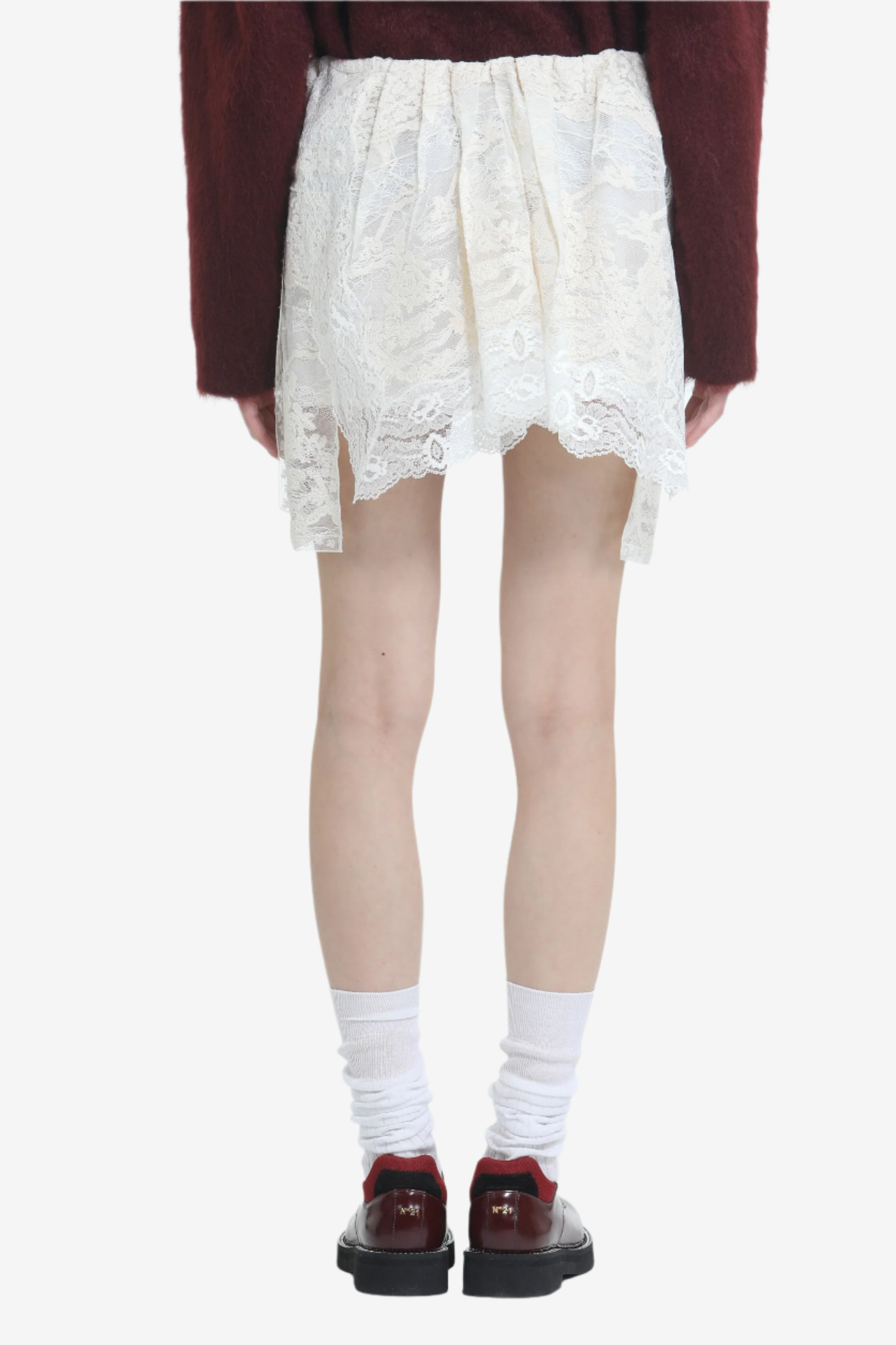 LACE MINISKIRT WITH IRREGULAR HEM - 2