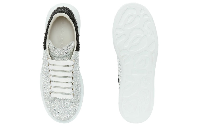 Alexander McQueen Crystal-embellished Oversized Sneakers 'Silver Black' 604223WHCE49329 - 5