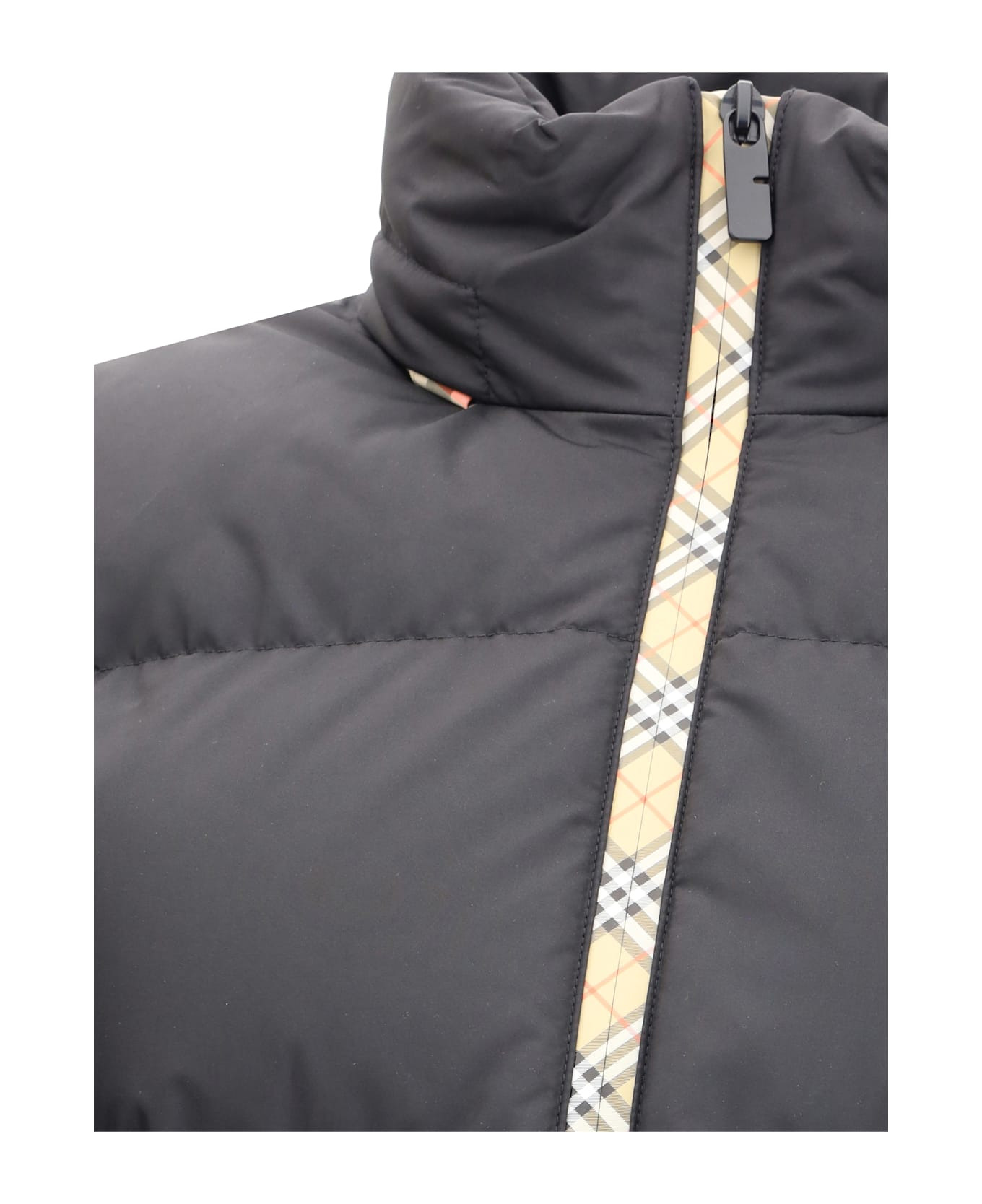 Black Polyester Down Jacket - 3