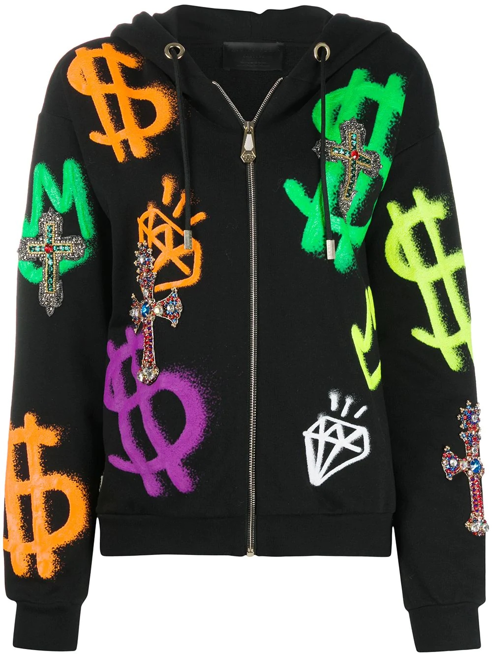 graffiti-print bomber jacket - 1