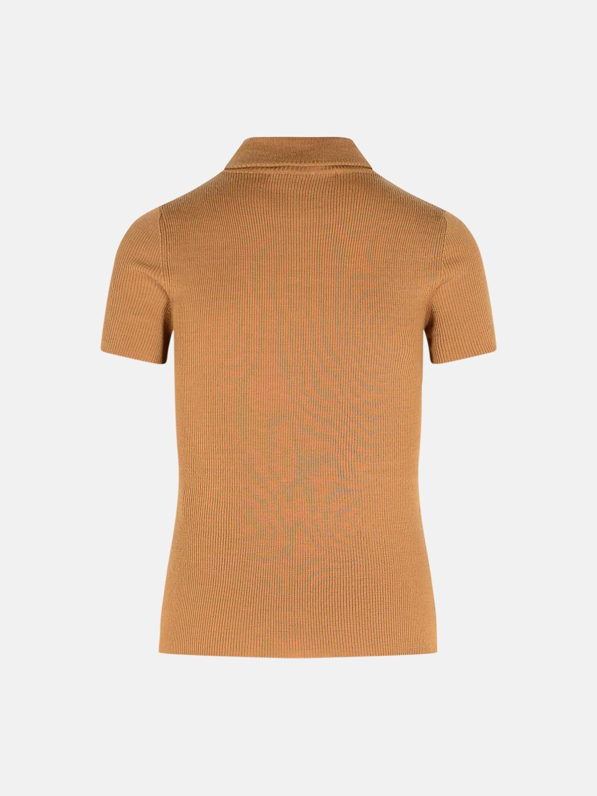 'AFA 1234' CAMEL WOOL YARN TURTLENECK SWEATER - 3