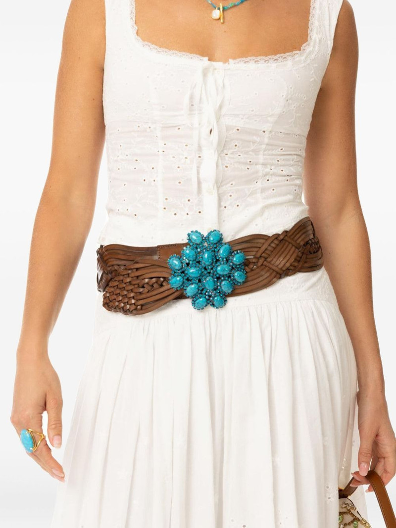 SILVIA TCHERASSI Eines braided embellished belt outlook