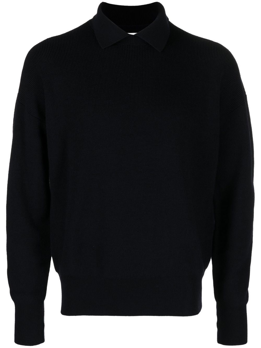 long-sleeve knitted polo shirt - 1