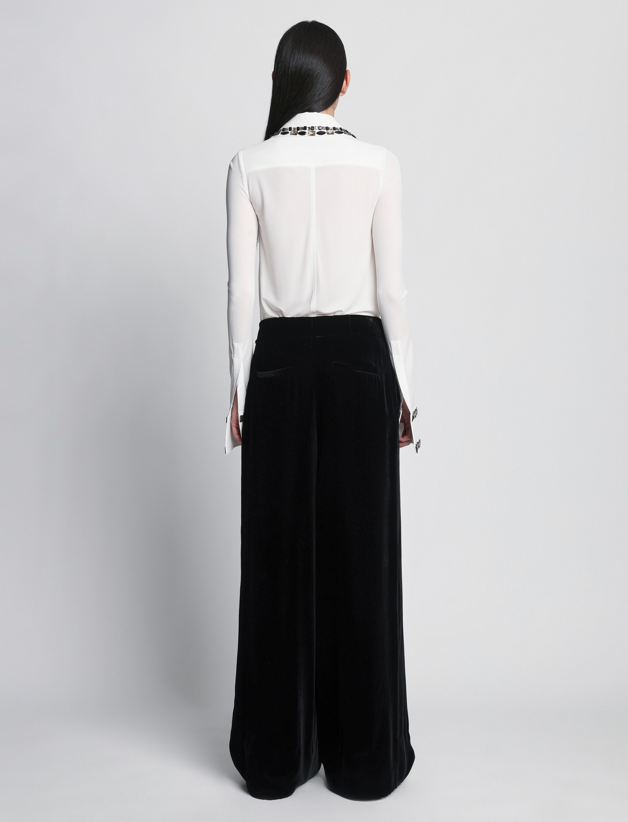 Silk Viscose Velvet Trouser - 4