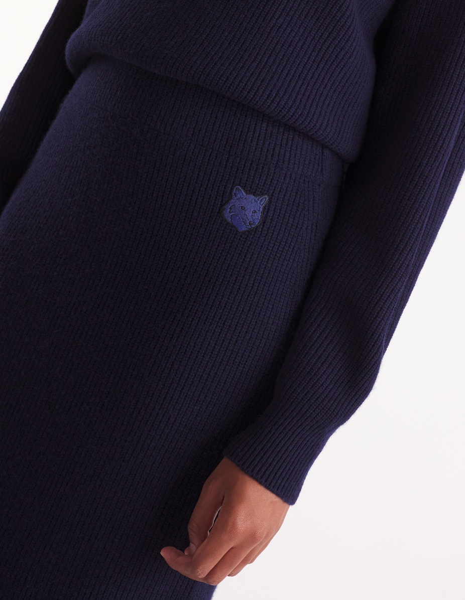 BOLD FOX HEAD PATCH LONG RIBBED SKIRT - 4